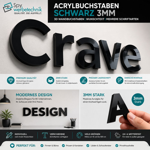 Acryl buchstaben 3mm - acryl, nach