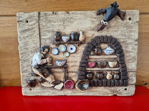 Getöpferte keramik wandbild - keramik,,